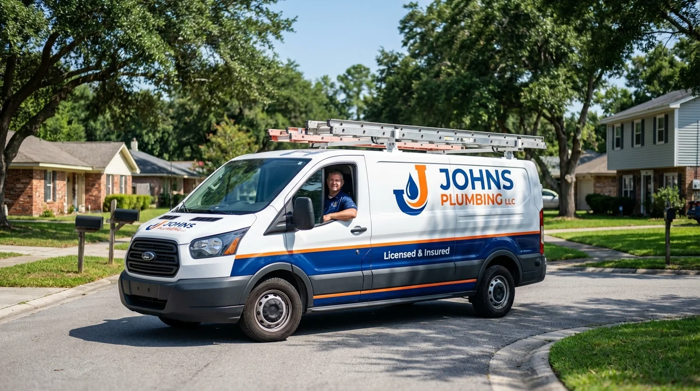 Johns Plumbing LLC service van in Lake Geneva, WI