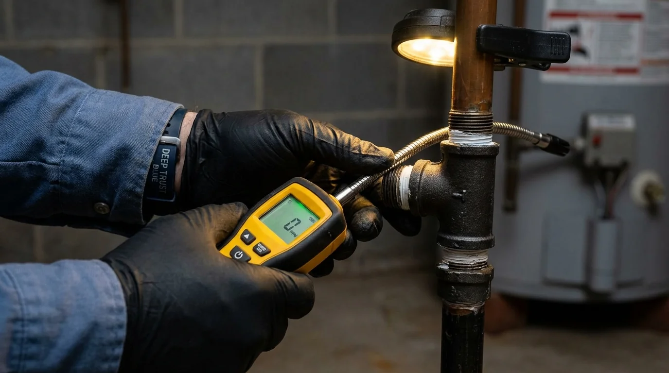 Gas leak detection with electronic sniffer by Johns Plumbing LLC in Lake Geneva