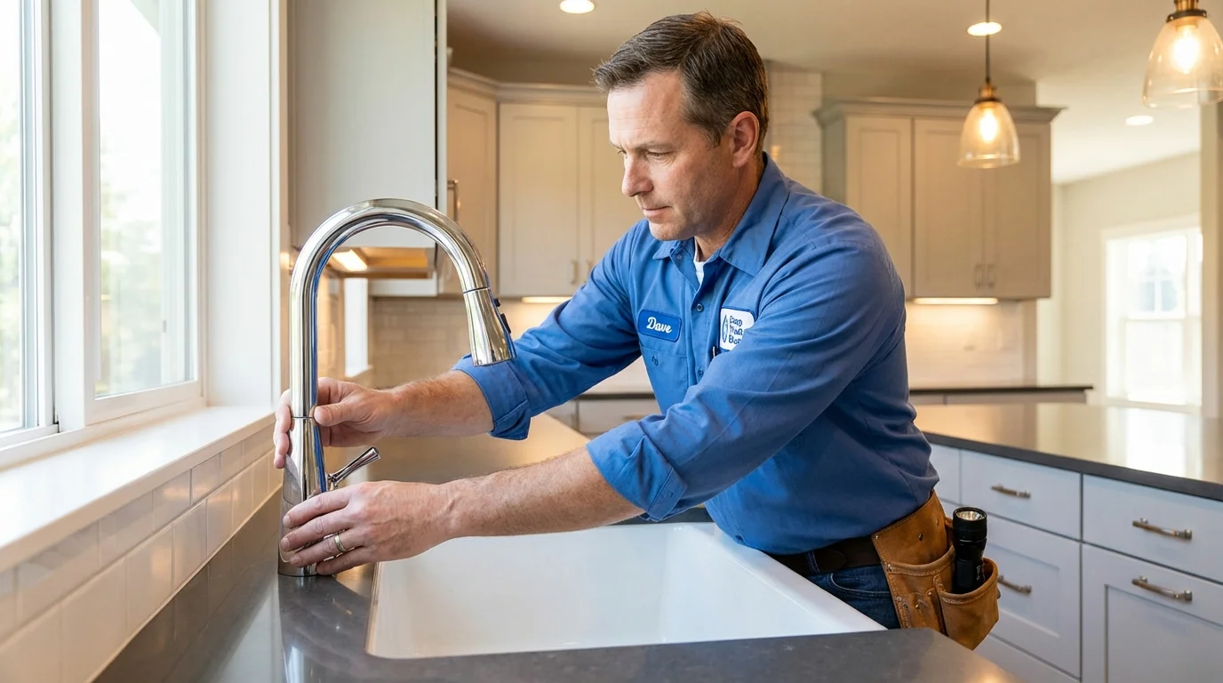 Kitchen faucet installation by Johns Plumbing LLC in Lake Geneva