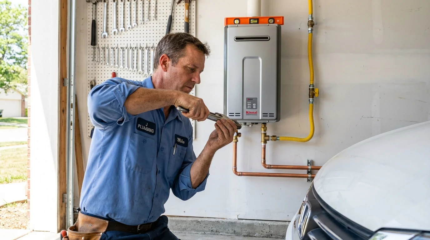 Tankless water heater installation by a Johns Plumbing LLC plumber in Lake Geneva